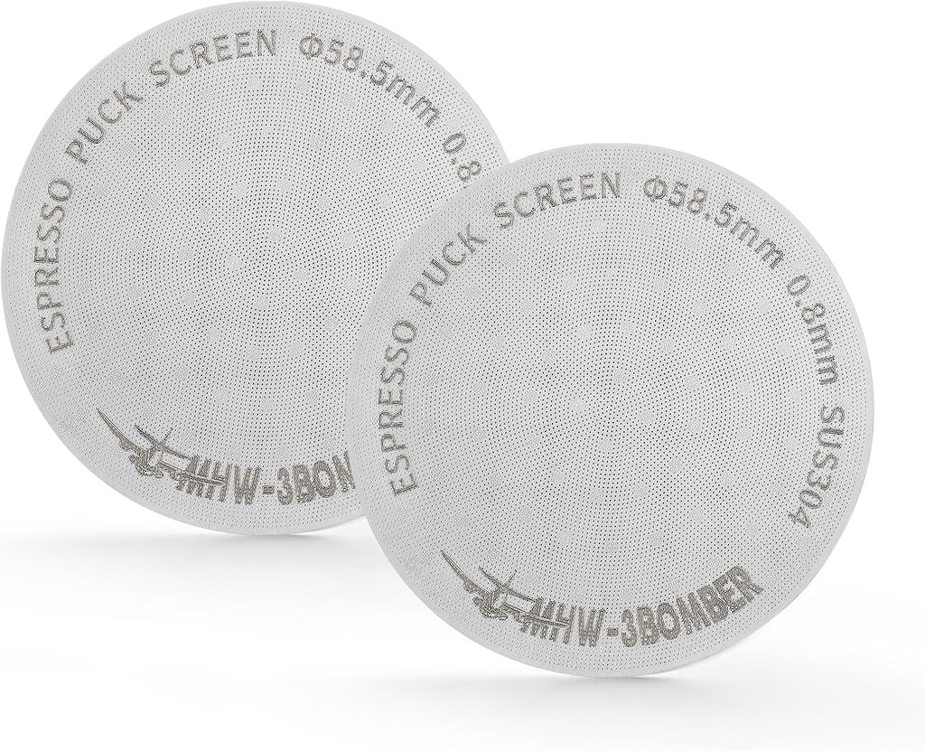 MHW-3BOMBER 58.5mm Espresso Puck Screen 2 Packs Metal Coffee Filter Reusable Espresso Filters for 58mm Portafilter Basket 0.8mm Thickness FG7010-OS