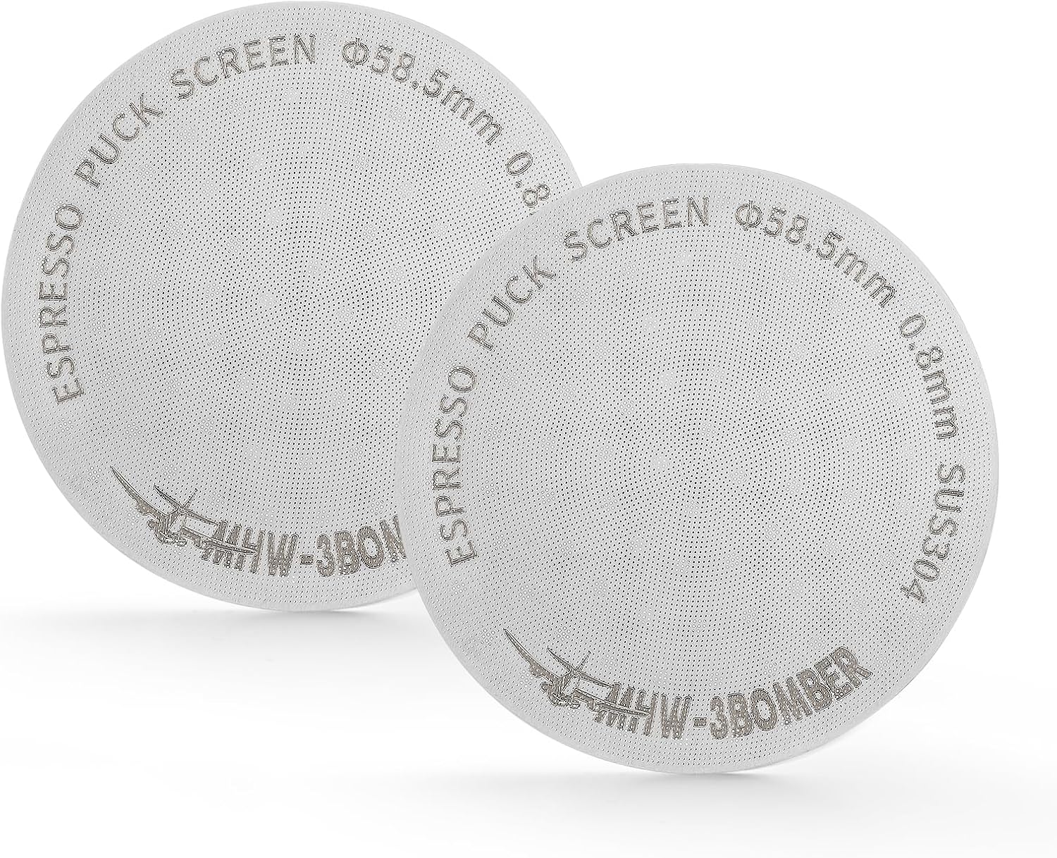 MHW-3BOMBER 58.5mm Espresso Puck Screen 2 Packs Metal Coffee Filter Reusable Espresso Filters for 58mm Portafilter Basket 0.8mm Thickness FG7010-OS