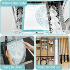 Non stick Pastry Mat, Dough Mat for Rolling, Silicone Baking Mat, Fondant/Pie Crust Mat Kitchen Counter Mat, Macarons Bread Baking Mat Baking Supplies Extra Large 28 x 20 Inch