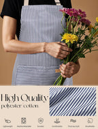 2 Pack Kitchen Cooking Aprons, Soft Aprons for Women Men with 2 Pockets Chef Apron with Adjustable Neck Strap and Long Tie