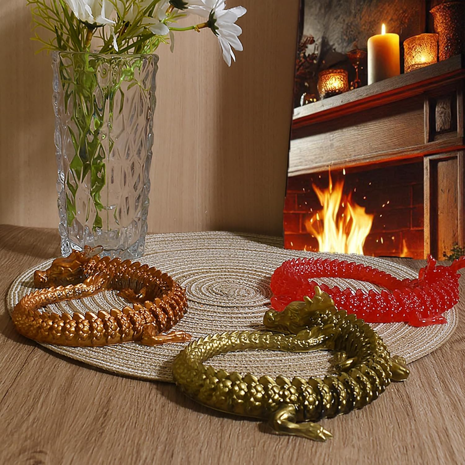 Diamond Dragon Mold Long Dragon Resin Mold Round Dinosaur Mold Animal Resin Casting Mold Resin Making Molds Silicone Mold for Candle Home Decorate Mold 3D Animal Mold Candle Making Mold