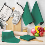 Homaxy 100% Cotton Waffle Weave Kitchen Dish Cloths, Ultra Soft Absorbent Quick Drying Dish Towels, 12 x 12 Inches, 12-Pack, Dark Green