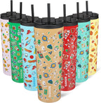 BJPKPK 30oz Tumbler With lid And Straw Stainless Steel Travel Coffee Mug Insulated Tumblers Cups,Spring Party Brown