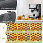 Kitchen Mat Rainbow Half Circle Star Dish Drying Mat 16"x24" Bsorbent Coffee Maker Mat for Sink Dishes or Under Rack Kitchen Counter Accessories Absorbent Hide Stain Rubber Backed Dish Drying Pad