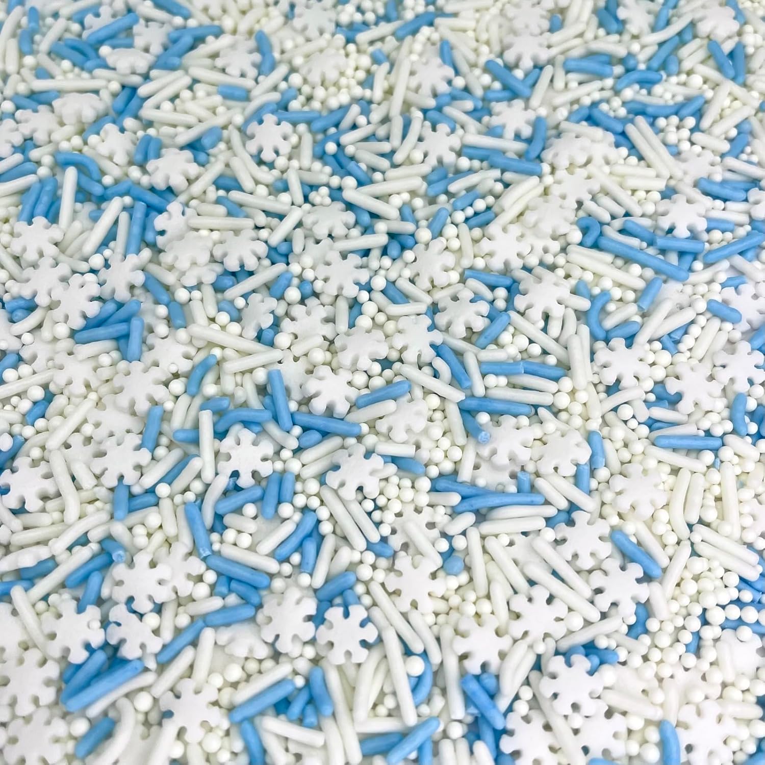 Manvscakes, Natural Sprinkles, No Artificial Dyes, Snowflake Edible Sprinkles, Holiday Cake Decorations, Dessert, Cookies, 3 ounces, Christmas Sprinkles, Winter Baking, Gluten Free, Blue Sprinkle