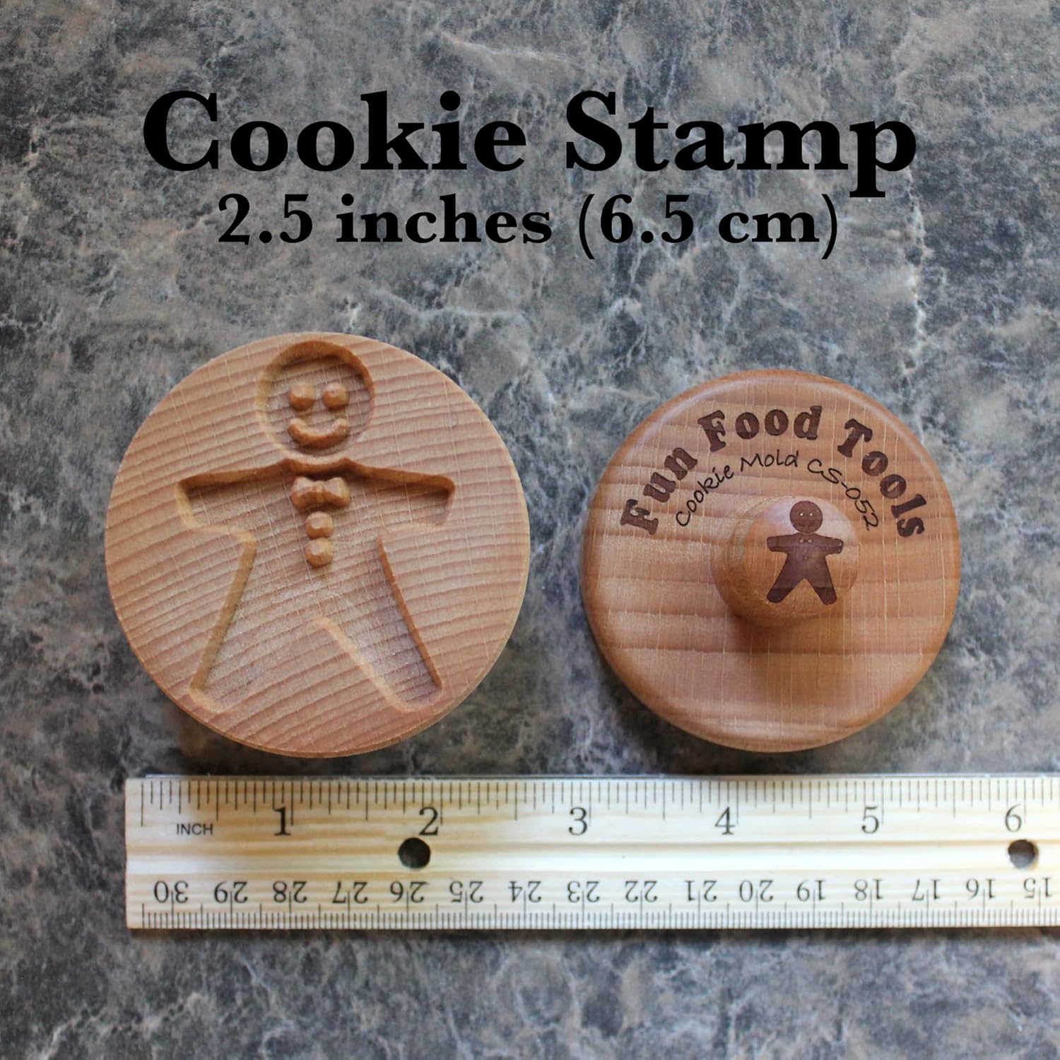 Wood Cookie Stamp, 2.5 Inch (Gingerbread Man CS-052)