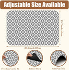 Ethnic Geometric Dish Drying Mat for Kitchen Counter Coffee Bar Mat Hide Stain Absorbent Rubber Backed Dish Drainer Rack Pad Coffee Maker Espresso Machine Table Accessories 15.7 x 23.6 Inch