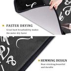 Bistro Fat Chef Dish Drying Mat 18x24 Anti Fatigue Wine Plump Italian Red Glass Drainer Mat Black White Chubby Pasta Cook Check Dishes Pad Buffalo Plaid Dish Drainer Rack Mats Kitchen Decor