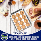 Mimorou 12 Pcs Baking Sheet Stainless Steel Cookie Small Metal Sheet Pans Professional Rectangle Oven Trays Kitchen Baking Cooking Oven and Toaster, Dishwasher Safe