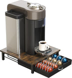 DecoBrothers Vertuo Pod Holder Drawer, 24 Large or 48 Small Nespresso Capsule Organizer, Rustic Brown
