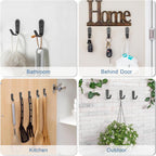 10PCS Hooks - Wall Mount Coat Hooks with 20 Screws for Hanging Coats, Towels, Backpacks, Hats, Dog Leashes, Coffee Mugs