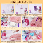 Black Edible Glitter - 15g Food Grade Luster Dust Powder, Cake Decorating Sprinkle Glimmery Dust for Drinks, Wine, Fondant, Chocolate, Candy, Cookie, Vegan