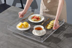 Clear Sturdy Acrylic Serving Tray with Handles-24x24Inch-Serving Coffee,Appetizer,Breakfast,Butler-Kitchen Countertop Tray-Makeup Drawer Organizer-Vanity Table,Ottoman Tray-Decorative Tray