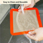 Silicone Baking Mats for 8 inch Square Cake Pan, Non-stick Reusable Cookie Sheet Liner for Baking Pan, Professional Food Grade Oven Liner Sheets Mats for Bread/Toast/Pastry/Cookie/Pie/Pizza 2 PCS 8x8