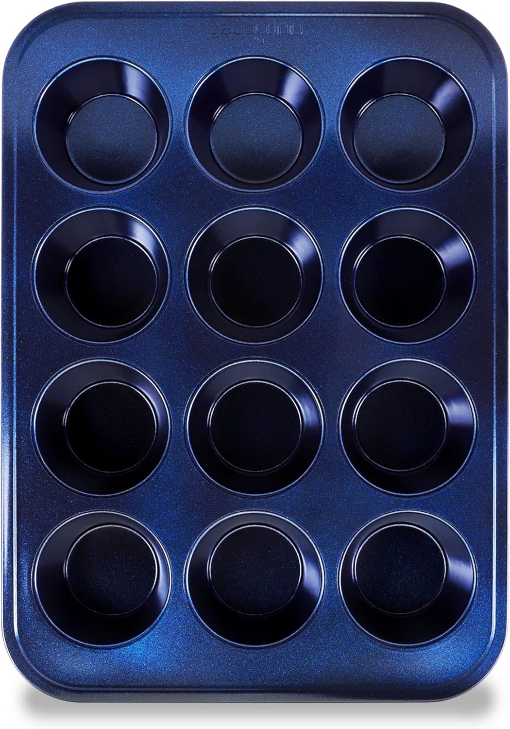 NutriChef 12-cup Blue Oven Muffin Pan, Non-Stick Coated Layer Surface, Even Heating Muffin Tray for Muffins, Cupcakes, Pastries & Mini Pies, Used for Model Number NCBK6TR