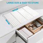 Extral Large Quick Dry Stone Drying Mat for Kitchen Counter,28x16 Inch Collapsible Eco-Friendly Absorbent Diatomaceous Earth Mat for Dishes Cups (White-Upgraded Version, 24x16 inch)