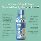 OWYN Only What You Need Plant Based Protein Shake, 20g Vegan Protein from Organic Pumpkin seed, Flax, Pea Blend, Prebiotic supplement, Superfood Greens, all-in-one nutrition, Gluten & Soy-Free (Vanilla, 12 Pack)