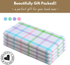 Native Fab Multi Color Checked Kitchen Towels Set of 4, 100% Cotton, 16x26 Inch Dish Cloth Set, Soft & Absorbent Tea Towels for Daily Cooking, Cleaning, Drying Dishes - Machine Washable Washcloths