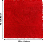 Shimeyao 30 Pcs Edgeless Microfiber Plush Towels for Cars Detailing Drying Wash Polishing Absorbent Cleaning Cloths, 500 GSM, 16 x 16 Inch(16 x 16 Inch,Red,30 Pcs)