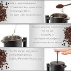 Mixpresso Black Stainless Steel French Press Coffee Maker 26 Oz 770 ml, Double Wall Insulated French Press Stainless Steel, Easy Clean Tea Brewer, Easy Press Durable Metal Coffee Press