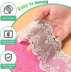 GROWTAIL 2pcs Lace Molds Silicone,Cake Fondant Embossing Mat,Lace Molds for Cake Decorating Edible Lace