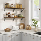 RICHFOCUS 12 Inch Deep Floating Shelves for Wall, 39" W x 12" D Wood Wall Shelves Set of 2, Wide Floating Shelves for Living Room, Bedroom, Kitchen, Bathroom and Decor Storage, Rustic Brown