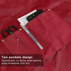 Mignongirl Crossback Apron with Pockets x2,Split Apron with Adjustable Straps,M-XXL