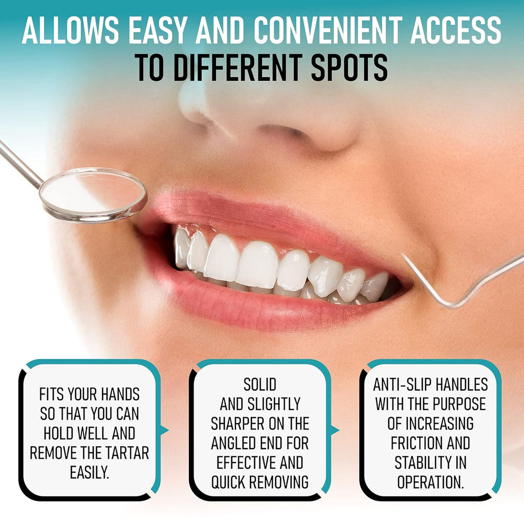 Dental Kit Tools, 10 Pack Stainless Steel Plaque Remover, Dental Tools to Remove Plaque and Tartar, Oral Care Kit with Plaque Cleaner, Tartar Pick, Tooth & Tongue Scraper for Dentist, Personal, Family