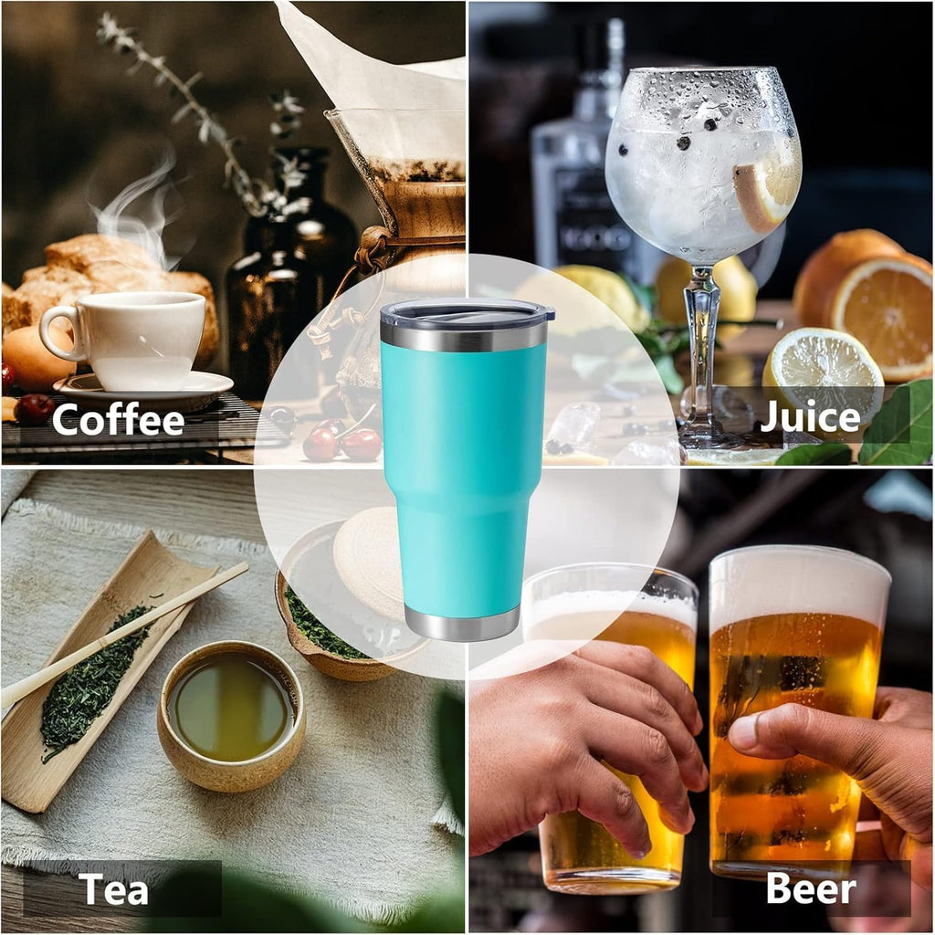 HASLE OUTFITTERS 30oz Stainless Steel Tumbler, Double Wall Vacuum Insulated Travel Mug Tumbler, Durable Insulated Coffee Mug, Gift Box Set (Green, 12)