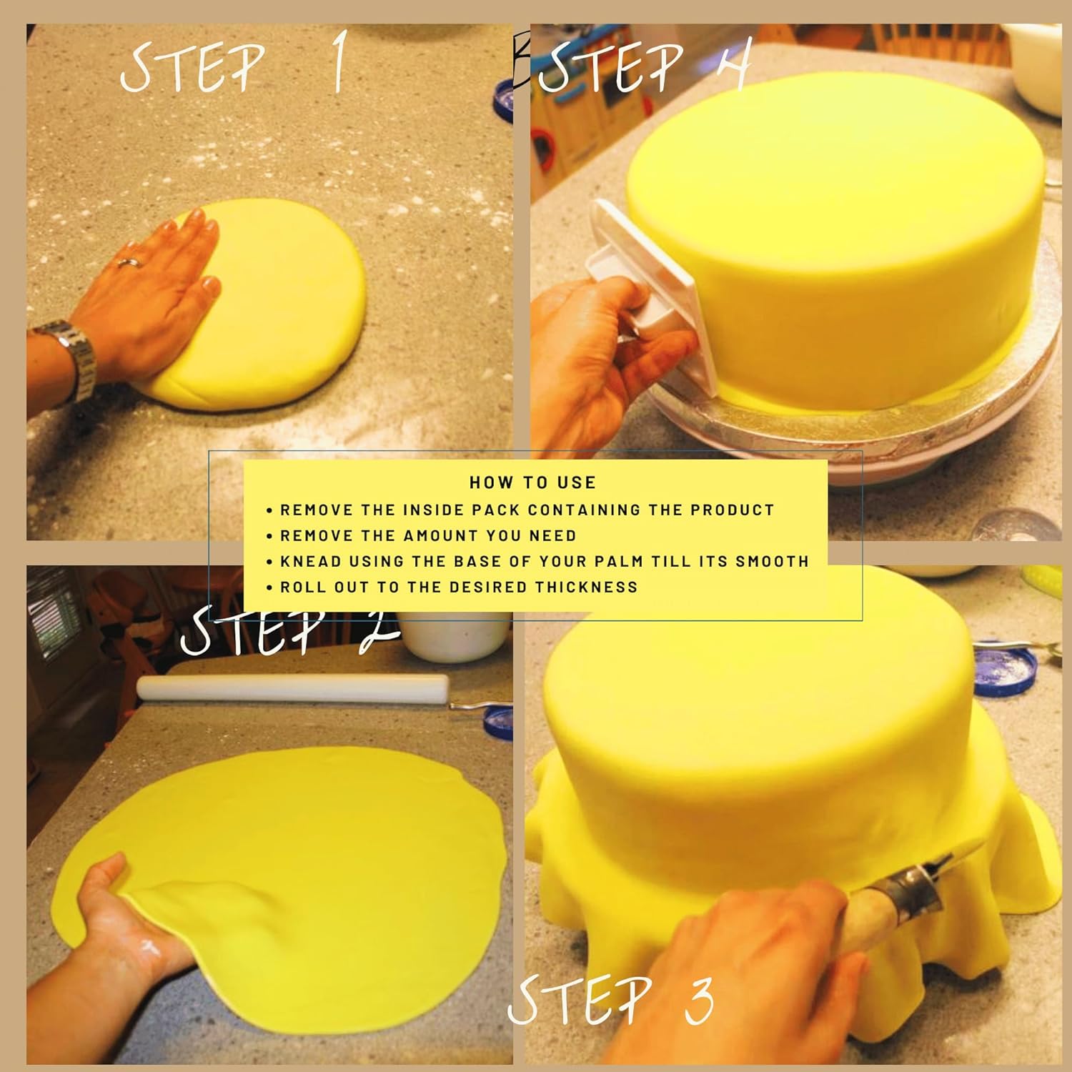 Confect Sunshine Yellow Fondant | Icing Fondant | Colored Fondant | Fondant Kit | Cake Fondant | Chef's Choice Edible Fondant for Cake Decorating | Vegan, Gluten-Free, Nut-Free, Palm Oil-Free – 8.8 oz