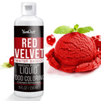 Food Coloring Liquid - Vibrant Color Food Coloring for Cake Decorating, Baking, Easter Egg, Icing - Tasteless Food Color Dye for Fondant, Cooking, Slime, Airbrush (Red velvet, 8 Fl.oz)