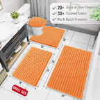 Arotive Luxury Chenille Bathroom Rug Mat, Extra Soft Thick Absorbent Shaggy Bath Rugs, Non-Slip Machine Wash Dry, Plush Bath Mats for Bathroom, Shower and Tub, 30x17, Orange