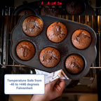 uxcell 4pcs Silicone Muffins Pan, 6 Cup Silicone Cupcake Pan Nonstick Baking Tray for Muffins, Cupcakes, Dishwasher Safe, Brown