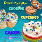 Manvscakes Sprinkles- Edible Cake and Cupcake Sprinkles with Assorted Shapes and Sizes for Parties, Metallic Sprinkle Mix for Cookies, Ice Cream, Cake and Cupcake Decorating, 4 oz (Primary)