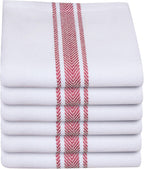 Kitchen Towels | Tea Towel for Craft| Cotton Dish Towels| Reusable Bulk Cleaning Cloths Red Hand Towels| Soft Super Absorbent Quick Dry Dish Rags Machine Washable 6 Pack 15" x 25"