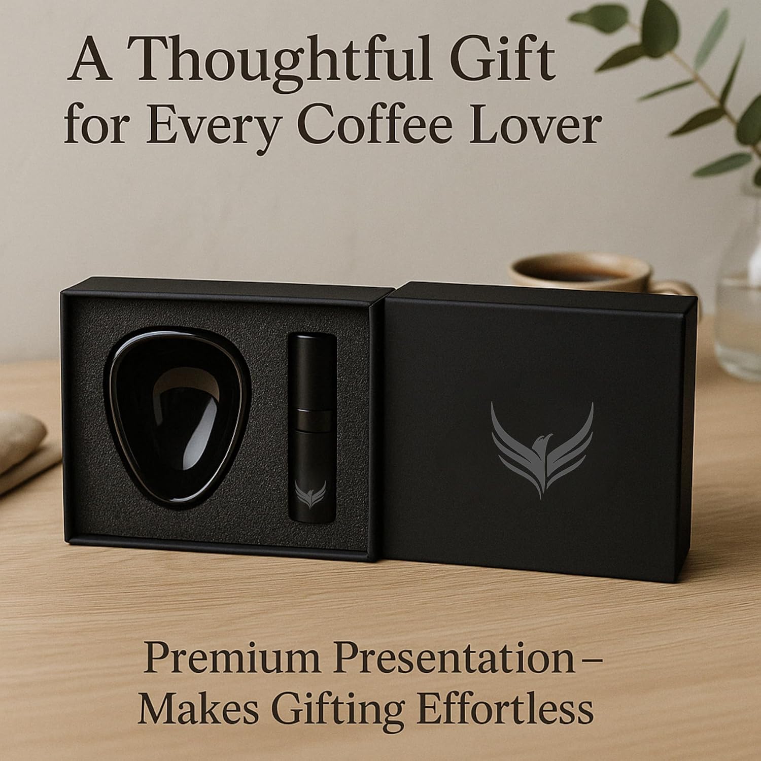 Coffee Bean Dosing Cup and RDT Sprayer Gift Set Coffee Bar Accessories Ceramic Dosing Vessel/Single Dose Measuring Tray Kit