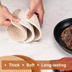 7 Inch Trivets for Hot Dishes, Pots and Pans, 5 Heat Resistant Pot Holders for Kitchen, Home Essentials, Hot Pads for Countertop and Table, Farmhouse Decor Vase Mats, Brown