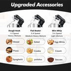 Kitchen in the box Stand Mixer, 900W 7.5QT Kitchen Electric Mixer, 6-Speed Tilt-Head Food Mixer for Baking with Dough Hook,Wire Whip,Beater (Black)