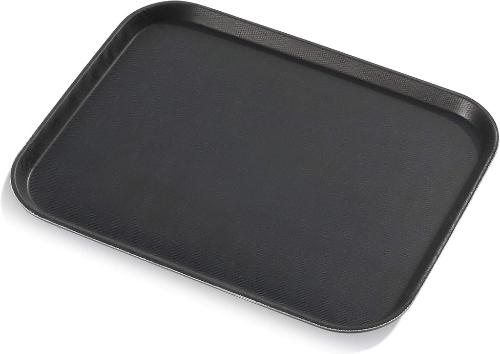 New Star Foodservice 25095 Restaurant Grade Non-Slip Tray, Plastic, Rubber Lined, Rectangular, 14-Inch x 18-Inch, Black