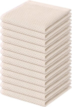 Kitinjoy 100% Cotton Kitchen Dish Cloths, 12 Pack Waffle Weave Ultra Soft Absorbent Dish Towels for Drying Dishes Quick Drying Kitchen Towels Dish Rags, 12 X 12Inch, Beige