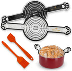 Sourdough Silicone Bread Sling 500 Degrees, 2 PCS Nonstick & Easy Clean Reusable Bread Mat for Dutch Oven Liners with Oil Brush & Silicone Spatula, Sourdough Bread Baking Supplies with Long Handles