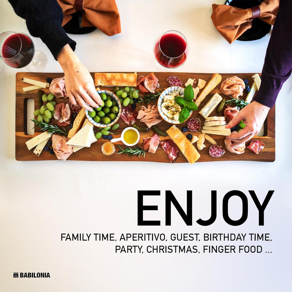 Extra Large Charcuterie Board 36 Inch Babilonia Premium Extralarge Serving Tray Acacia - Long Wood Charcuterie Board, Large Wooden Tray