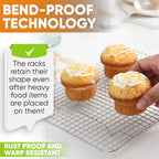 Spring Chef 8.5 x 12 Inch Stainless Steel Cooling Rack for Cooking and Baking - Oven Safe Cookie Cooling Rack - Fits Small Quarter Sheet Pan - Dishwasher Safe