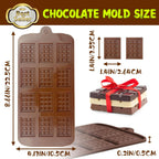 Break-Apart Chocolate Molds, Non-Stick Silicone Chocolate Bar Mold, Food Grade Candy Bar Mold, Perfect for Energy Bar, Cocoa Mini Bar, Basic Bites - 4 Pack