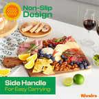 Riveira Acacia Wood Cutting Board – Gourmet Acacia Grandeur: 17 x 13 Wooden Cutting Board – Natural Wooden Cutting Boards For Kitchen Decorative – Innovative Juice Grooves Acacia Wooden Chopping Board