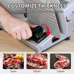 TOOGOOD 7.5" Electric Meat Slicer, Food Slicer Machine with Stainless Steel Blade, Adjustable Thickness for Home Use, Easy to Clean, Cuts Meat, Ham,Hard Cheese and Deli (Sliver)