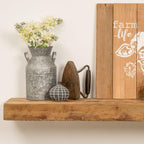 Modern Timber Craft Reclaimed Wood Floating Wall Shelf | Solid Rustic American Barnwood, Floating Shelf Brackets | 2.75" Thickness | 24" L x 10" D, Rustic Original - Unfinished, 2 Pack
