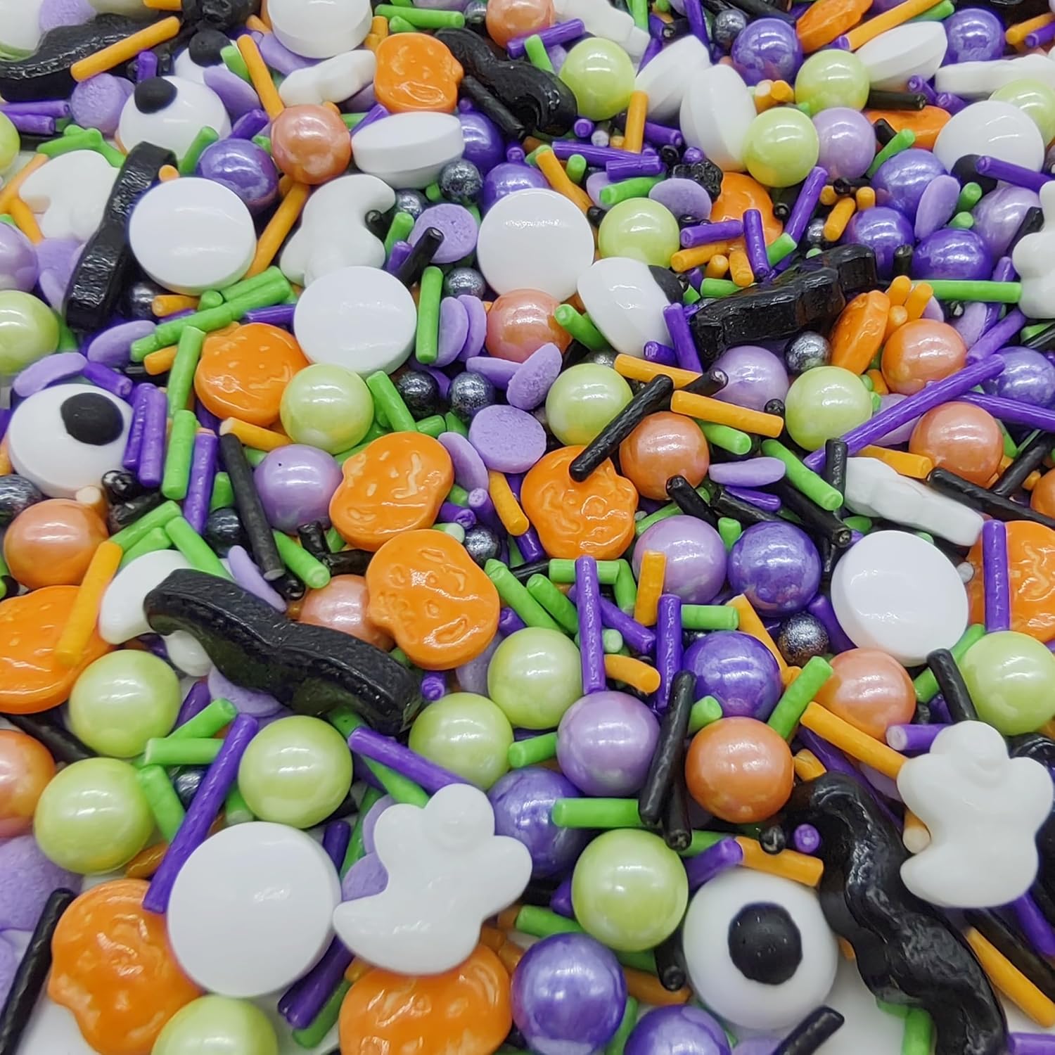 Halloween Sprinkles Ghost & Pumpkin & Eyes Cake Decorations Topper Edible Themed Sprinkles For Cookie Decorating, Chocolate Desserts, Cupcakes, Ice Cream 4.58OZ