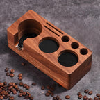 Espresso Tamping Station(58MM) Walnut wood,Espresso Coffee Anti-pressure Pad Stand, Espresso Station,Coffee Tamper Station Organizer for Countertop