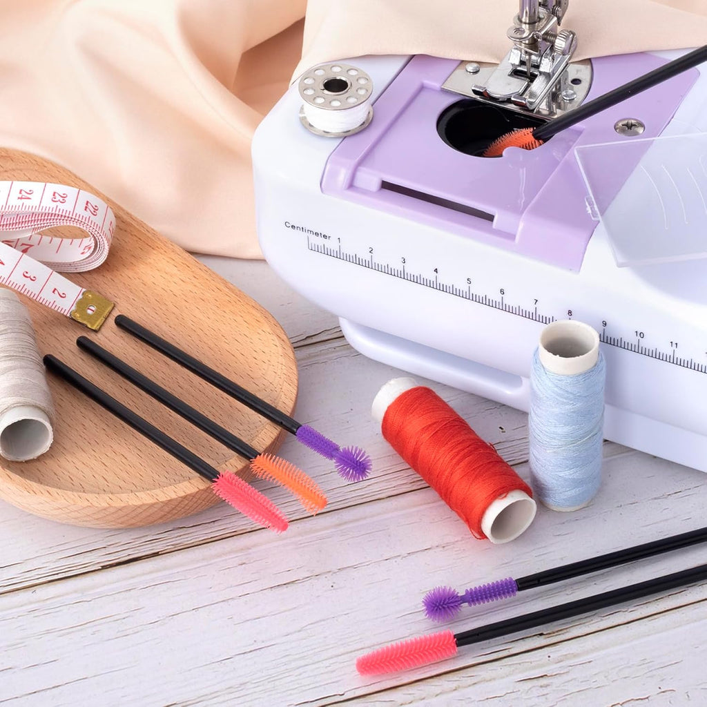 OIIKI 12 pcs Crevice Cleaning Brushes, Silicone Nook and Cranny Sewing Machine Cleaning Brushes, Tiny Cleaning Brushes for Small Crevices, Machine Gaps, Computer Keyboards (Orange, Purple, Red)